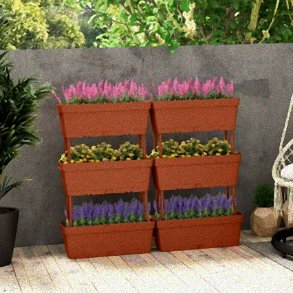 hochbeet mit blumenkasten